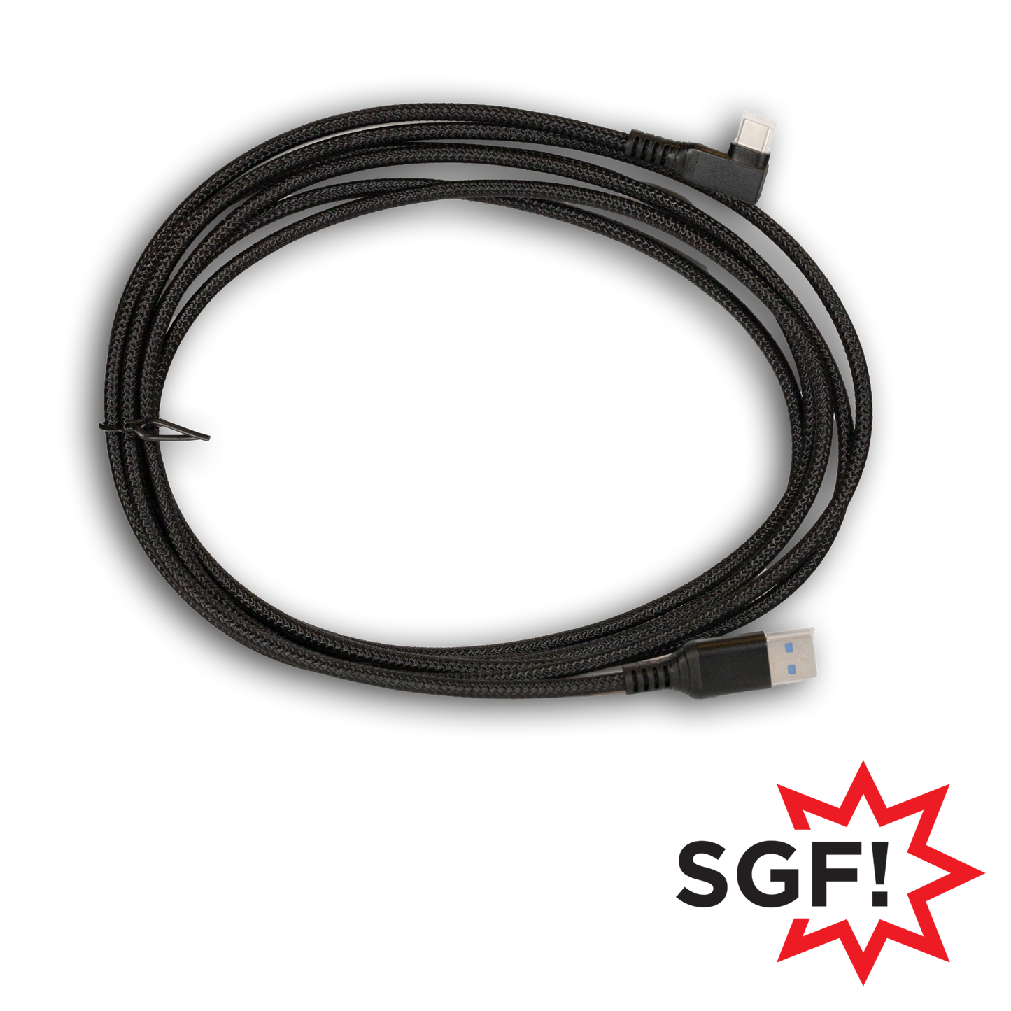 10ft right angle braided USB A-to-C cable