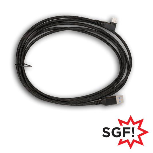 10ft right angle braided USB A-to-C cable